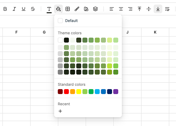 Color picker with theme colors